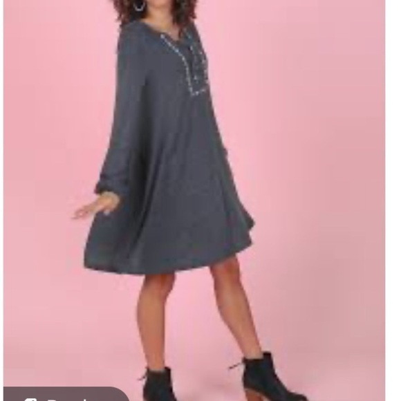 Altar’d State Gray swing dress Out for Coffee size xs - Picture 2 of 8